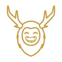 risa ciervo cara lindo diseño de logotipo vector gráfico símbolo icono signo ilustración idea creativa