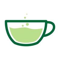 taza de té abstracto matcha símbolo del logotipo icono vectorial ilustración diseño gráfico vector