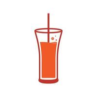 slim glass with carrot juice logo symbol vector icon graphic design illustration