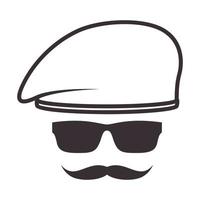 security man with hat mustache hipster logo symbol vector icon illustration graphic design