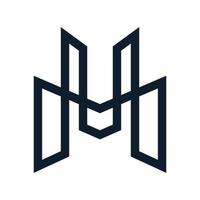 M for modern line  building logo vector icon illustration design