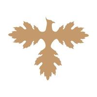 hoja de arce con símbolo de logotipo de águila icono vectorial ilustración diseño gráfico vector