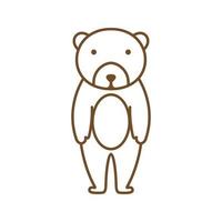 oso grizzly lindo dibujos animados línea arte esquema simple logotipo vector ilustración diseño