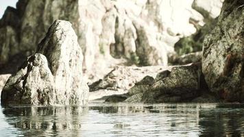 cliff and the clear sea in south of Thailand video