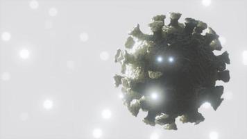 vista microscópica de una célula del virus sars-cov-2 del virus infeccioso