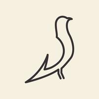 línea continua pájaro paloma vintage logotipo símbolo icono vector gráfico diseño ilustración idea creativa