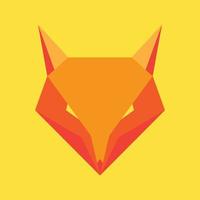 orange head fox thin abstract logo symbol icon vector graphic design illustration idea creative