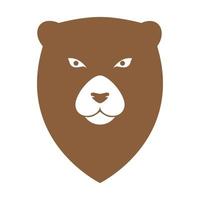 head bear with pin map location logo vector icon illustration design
