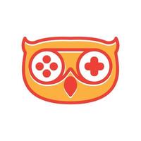 animal owl with joystick games logo vector icon illustration design