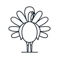 Diseño de ilustración de vector de logotipo de línea de soporte de pavos de aves