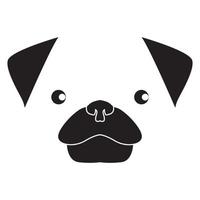 diseño lindo del ejemplo del icono del vector del logotipo de la sonrisa del perro del perrito de la cabeza