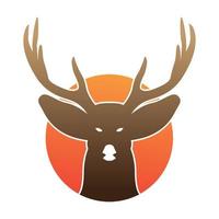 abstract orange head deer logo vector symbol icon design illustration