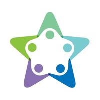 star people group abstract logo vector illustration design