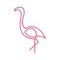 línea única arte animal pájaro flamenco logo vector icono símbolo gráfico diseño ilustración
