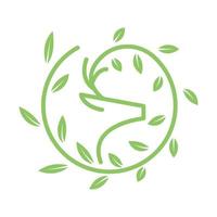 Planta de vid con forma de ciervo símbolo del logotipo icono vectorial ilustración diseño gráfico vector