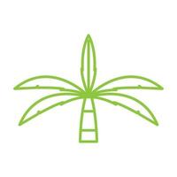 lines green coconut tree little logo symbol vector icon illustration design