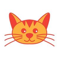 gato o gatito o gatito o cabeza de mascota cara sonrisa lindo dibujo animado logotipo vector ilustración diseño