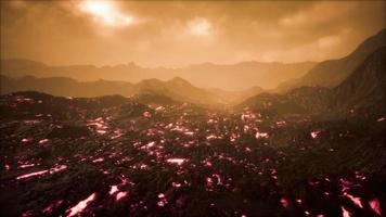 close-up of a lava flow of volcano on Hawaii video