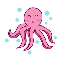 octopus smile on water cute cartoon logo icon vector illustration