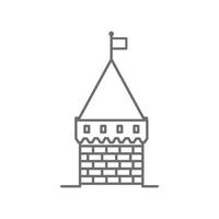 outline line castle tower logo vector icon illustration design