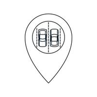 parking position line car with pin maps location logo vector icon design