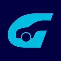 negative space car with initial G logo symbol icon vector graphic design illustration idea creative