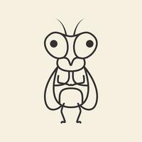 animal insect cartoon lines flies logo design vector icon symbol illustration