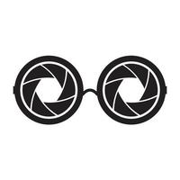 sunglasses with shutter camera logo symbol icon vector graphic design illustration