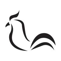 Ilustración de diseño gráfico vectorial de icono de símbolo de logotipo de gallo de forma moderna vector