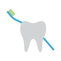 white teeth and toothbrush logo symbol vector icon illustration graphic design