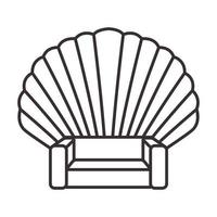 lines sofa with shell logo symbol icon vector graphic design illustration