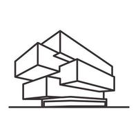 diseño de ilustración de icono de vector de logotipo de arquitecto de oficina minimalista moderno de líneas