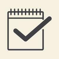 calendar notes with check mark lines logo vector icon symbol graphic design illustration