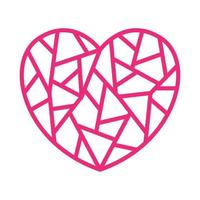 pink mosaic lines love logo vector symbol icon design illustration