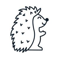 hedgehog or porcupine cute smile line cartoon  logo icon vector illustration