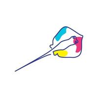 stringray fish line colorful logo symbol vector icon design illustration