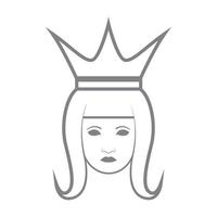 líneas mujeres reina lujo logotipo símbolo vector icono ilustración diseño gráfico