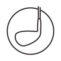 diseño de ilustración de icono de vector de logotipo de líneas de bate de golf