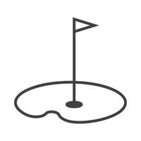 golf flag pole lines logo symbol vector icon illustration graphic design