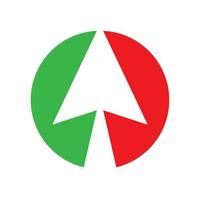 diseño de icono de vector de logotipo de color de dirección de flecha italiana