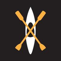 canoe with cross paddle logo symbol icon vector graphic design illustration idea creative