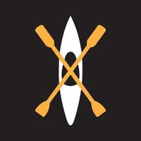 canoe with cross paddle logo symbol icon vector graphic design illustration idea creative