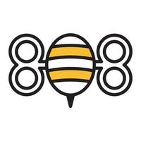 diseño de ilustración de icono de vector de logotipo de juguetes de forma de abeja de miel