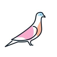 dove or pigeon line abstract colorful logo vector illustration design