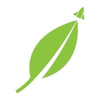 green leaf with rocket up logo symbol vector icon illustration graphic design