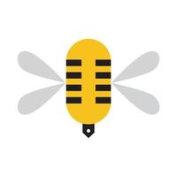 abeja podcast logo vector símbolo icono diseño ilustración