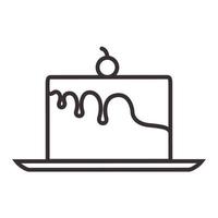 líneas comida cumpleaños pastel logo vector símbolo icono diseño gráfico ilustración