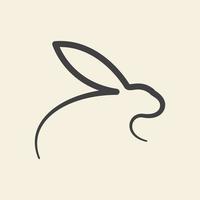 unique line art animal pets rabbit logo vector icon symbol graphic design illustration