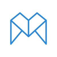letter m line origami paper logo symbol vector icon graphic design illustration