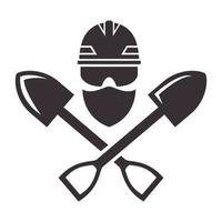shovel cross with miner logo symbol vector icon illustration graphic design